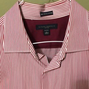 Men’s banana republic red striped dress shirt